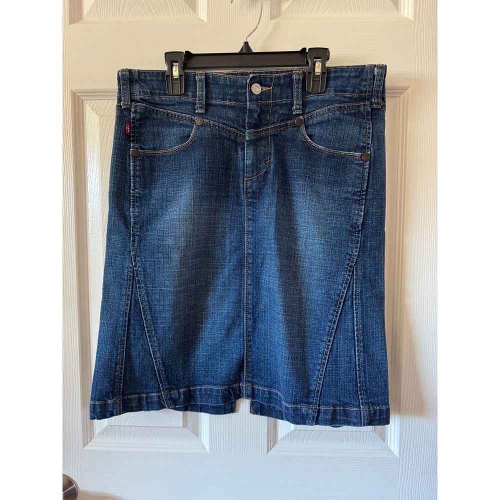 Levi's Jeans Womens Denim Pencil Skirt Dark Wash Size 6